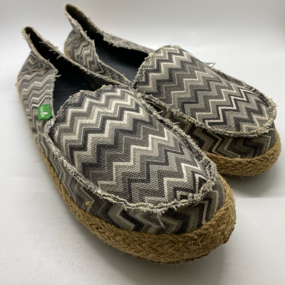 Sanuk Espadrille Herringbone Loafer Size 9